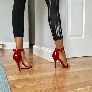 Red Single Strap Heels